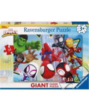 Puzzle de podea Ravensburger din  24 piese - Spidey și prietenii săi minunați