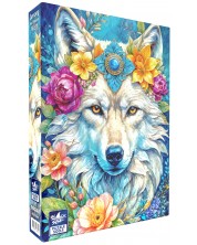 Puzzle Black Sea din 500 de piese - Printre flori: Lupul