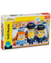 Puzzle Trefl din 100 de piese - Minions at the airport