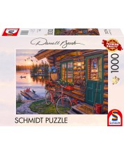 Puzzle Schmidt din 1000 de piese - Cabana de pe malul lacului -1