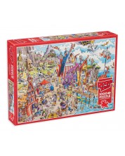 Puzzle Cobble Hill din 1000 de piese - DoodleTown: Așezarea vikingă  -1