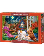 Puzzle Castorland din 1500 de piese - Pisicuțe pe acoperiș -1
