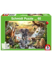 Puzzle Schmidt din 60 de piese - Animale din Africa -1