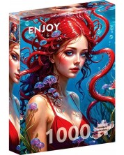 Puzzle Enjoy din 1000 de piese - Sirena cu păr roșu -1