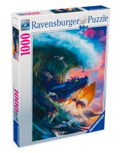 Puzzle Ravensburger din 1000 de piese - Competiția cu dragoni -1