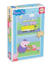 Puzzle Educa de 2 x 9 piese - Peppa Pig