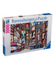 Puzzle Ravensburger cu 1000 de piese - New York plin de culoare