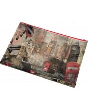 Mapa Panta Plast - London Collection, cu fermoar, format A4	 -1