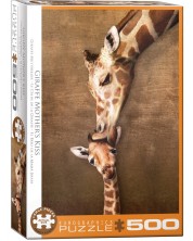 Puzzle Eurographics din 500 XXL de piese - Giraffe Mother's Kiss -1