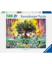 Puzzle Ravensburger din  1500 piese - Unicornul lacului și prietenii lui -1