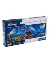 Puzzle panoramic Clementoni din 1000 de piese - Mickey si Minnie Mouse -1
