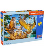 Puzzle Castorland din 180 de piese - Owl Family -1