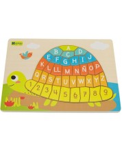 Puzzle cu litere și cifre Andreu Toys - Broască țestoasă -1