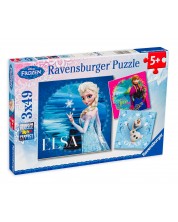 Puzzle Ravensburger din 3 x 49 de piese - Regatul de gheata