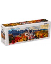 Puzzle panoramic Eurographics din 1000 de piese - Castelul Neuschwanstein toamna -1