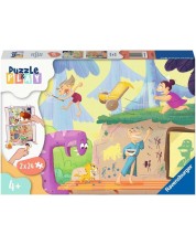 Joc de masă puzzle  Ravensburger din 2 х 24 piese - Oamenii cavernelor -1