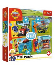 Puzzle Trefl 4 in 1 -  Viteazul pompier Sam -1