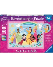 Puzzle cu brocart Ravensburger din 100 XXL de piese - Prințesele Disney
