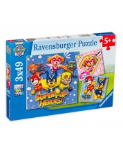 Puzzle Ravensburger din 3 x 49 de piese - Patrula catelusilor