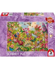 Puzzle Schmidt din 2000 piese - Grădină fermecătoare de fluturi
