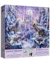 Puzzle SunsOut din 500 de piese - Lupi lângă castel