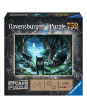 Puzzle-ghicitoare Ravensburger din 759 de piese - Lupul în noapte -1