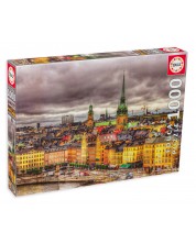 Puzzle Educa din 1000 de piese - Vedere din Stockholm, Suedia