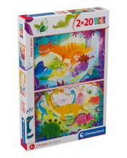 Puzzle Clementoni  2 X 20 piese - Dinozauri amuzanti