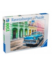 Puzzle Ravensburger din 1500 de piese - Masina in Cuba -1
