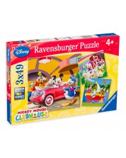 Puzzle  Ravensburger 3 x 49 piese - Clubul lui Mickey Mouse