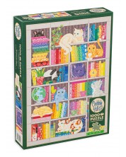 Puzzle Cobble Hill din 1000 de piese - Pisici de bibliotecă