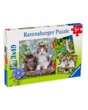 Puzzle Ravensburger din 3 de cate 49 piese - Pisicute