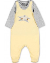 Salopetă și bluză din bumbac pentru bebeluşi Sterntaler - ratușca galbenă, 50 cm, 0-2 luni -1