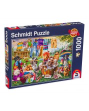  Puzzle Schmidt de 1000 piese - Animalele in gradina