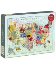 Puzzle Galison din 1000 de piese - Harta geografica a florilor -1