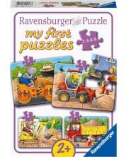 Puzzle Ravensburger 4 în 1 - Primul meu șantier de construcții Puzzle cu animale -1