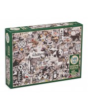 Puzzle Cobble Hill de 1000 piese - Animale alb-negru, Shelley Davis