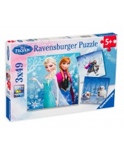 Puzzle Ravensburger din 3 x 49 de piese - Regatul de gheata