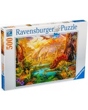 Puzzle Ravensburger 500 de piese - Lumea dinozaurilor