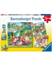 Puzzle Ravensburger din 3 x 49 de piese - Micile prințese