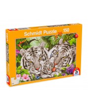 Puzzle Schmidt din 150 de piese - Familia de tigri -1
