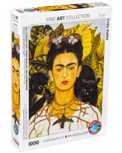Puzzle Eurographics din 1000 de piese - Autoportret cu colier de spini si colibri,Frida Kahlo -1
