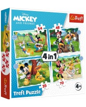 Puzzle Trefl 4 in 1 - O zi frumoasa pentru Mickey Mouse
