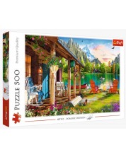 Puzzle Trefl din 500 de piese -  Cabin in the Mountains -1