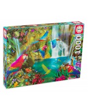 Puzzle Educa din 1000 de piese - Papagali tropicali -1