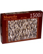 Puzzle Magnolia din 1500 de piese - Royal Penguins Colony -1