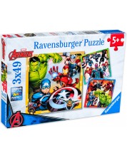 Puzzle Ravensburger din 3 x 49 de piese - Razbunatorii