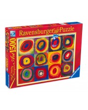 Puzzle Ravensburger de 1500 piese - Patrate cu cercuri concentric, Vasily Kandinsky