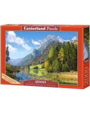 Puzzle Castorland din 2000 de piese - Refugiul de munte în Alpi -1