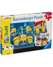 Puzzle Ravensburger din 3 x 49 de piese - Minionii